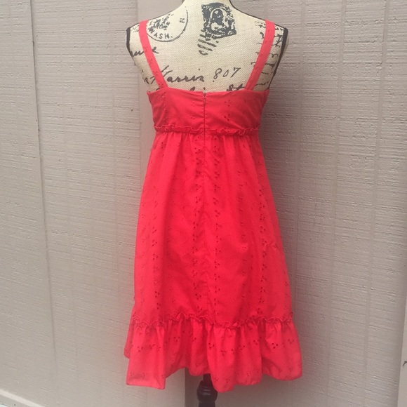 Sz 4 Believe Petite Red Eyelet Lace Dress - Picture 5 of 7